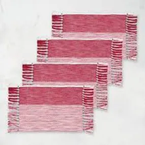 Red Holiday Placemats Set 4