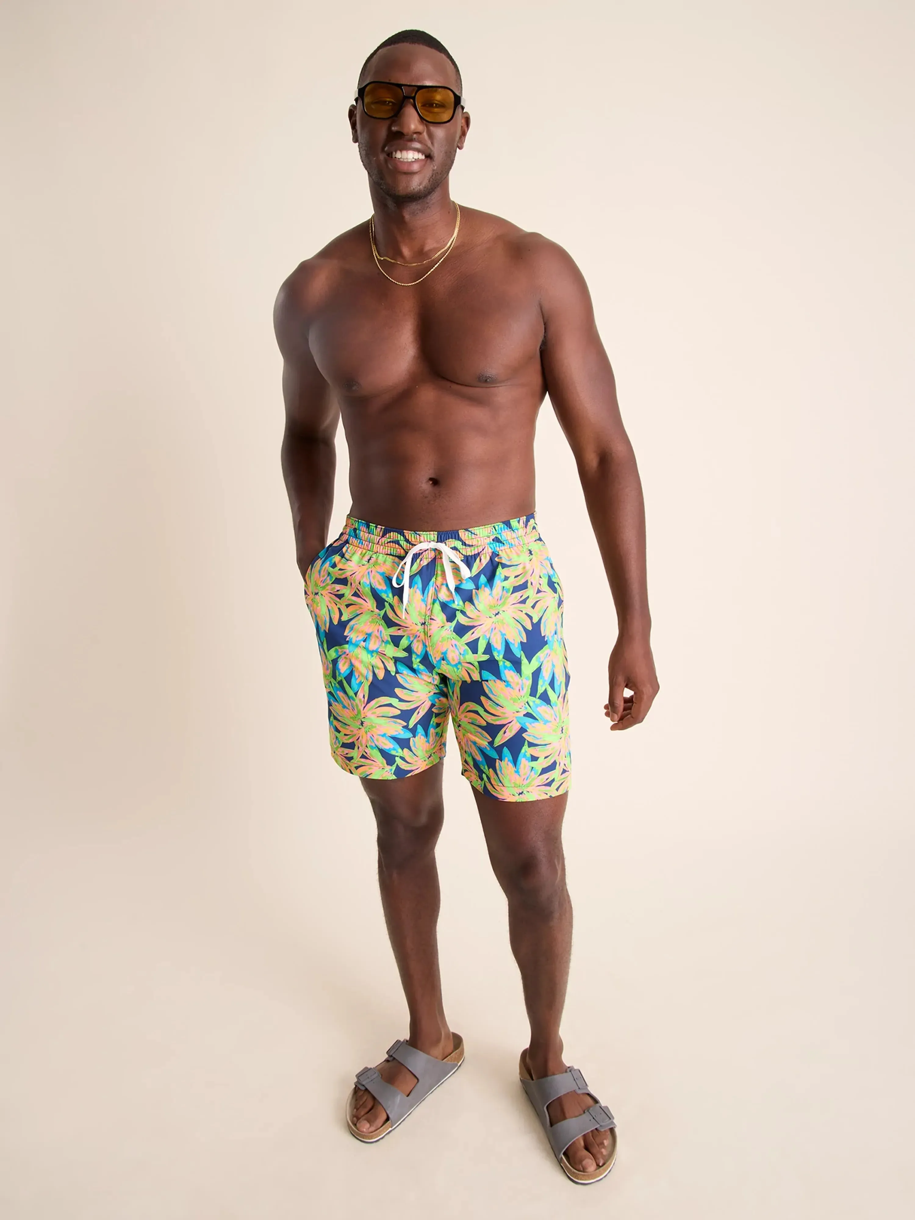 The Ocean Flowers 7" (Classic Lined Swim Trunk)