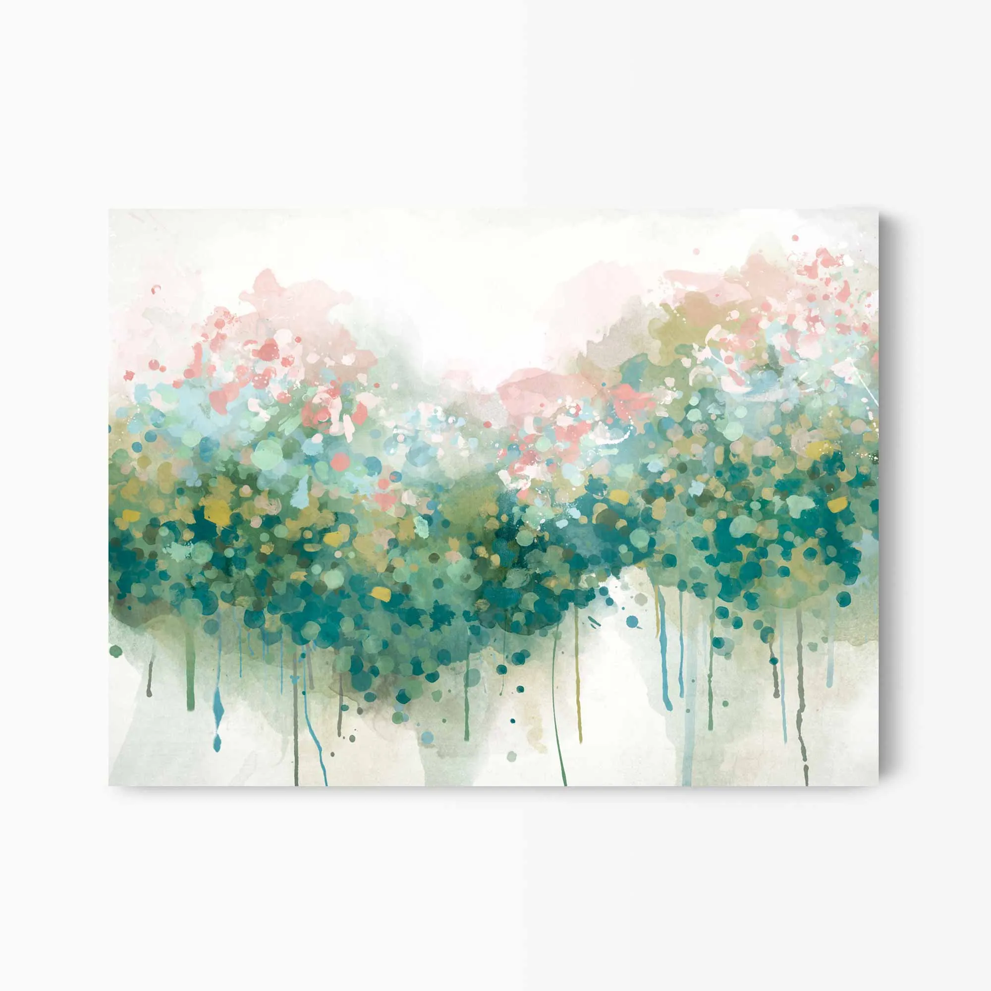 The Real Teal Abstract Floral Art Print