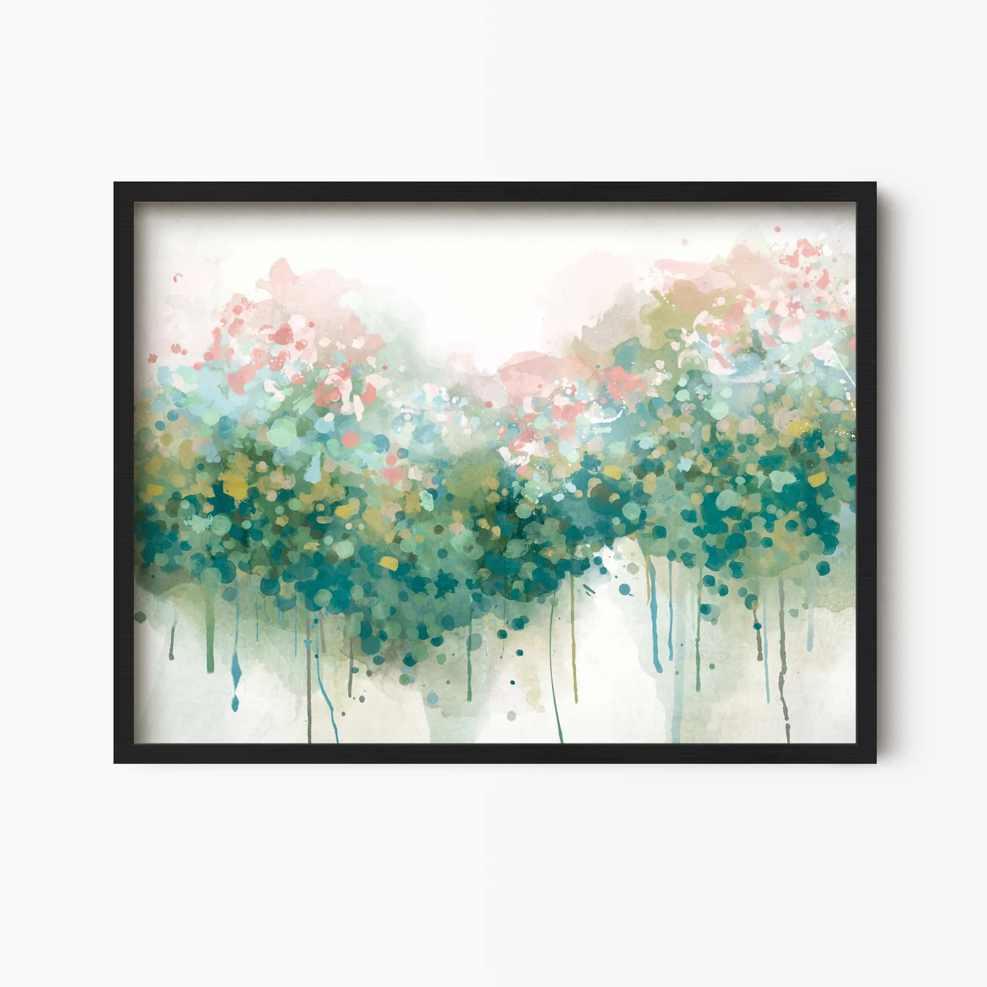 The Real Teal Abstract Floral Art Print