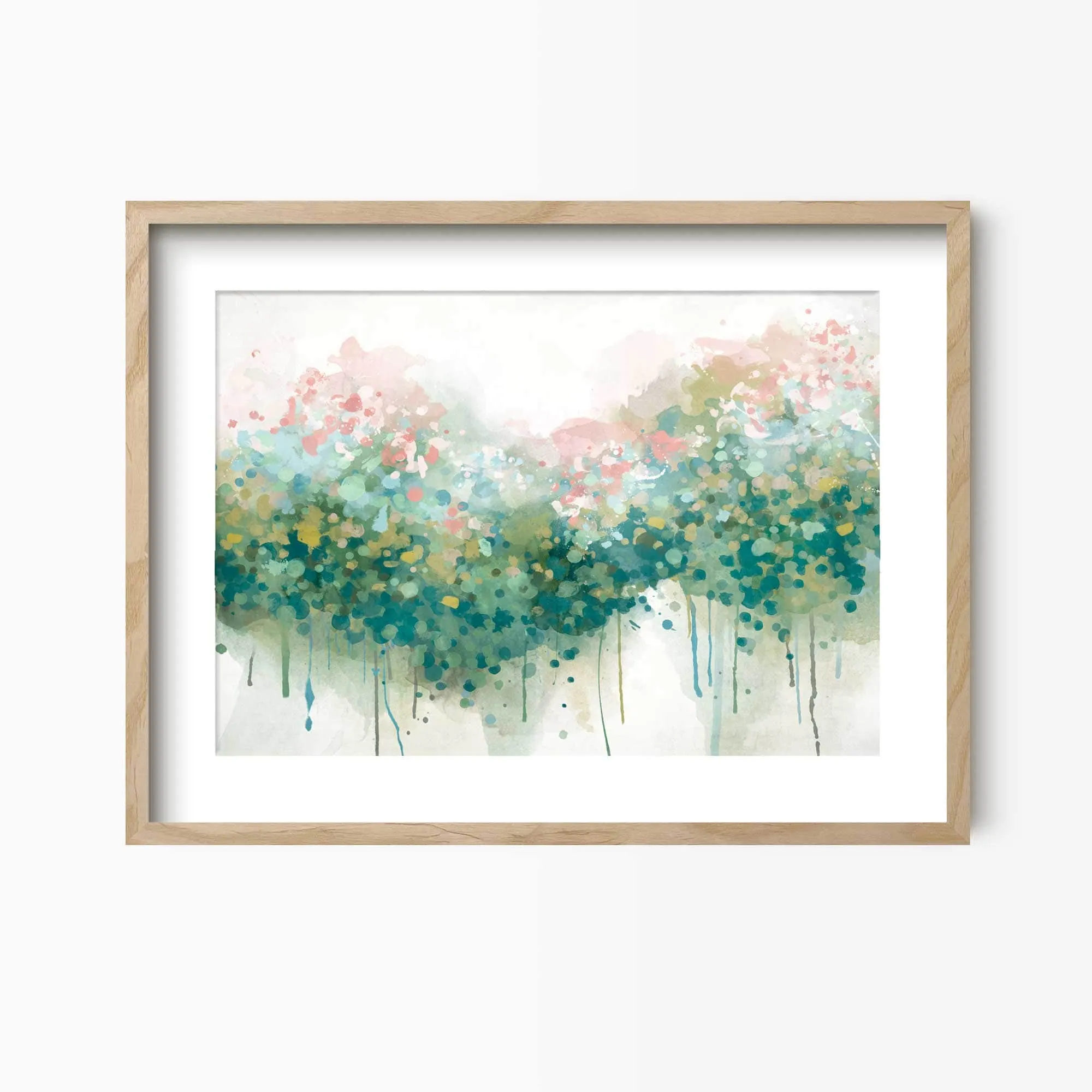 The Real Teal Abstract Floral Art Print