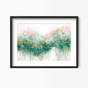 The Real Teal Abstract Floral Art Print