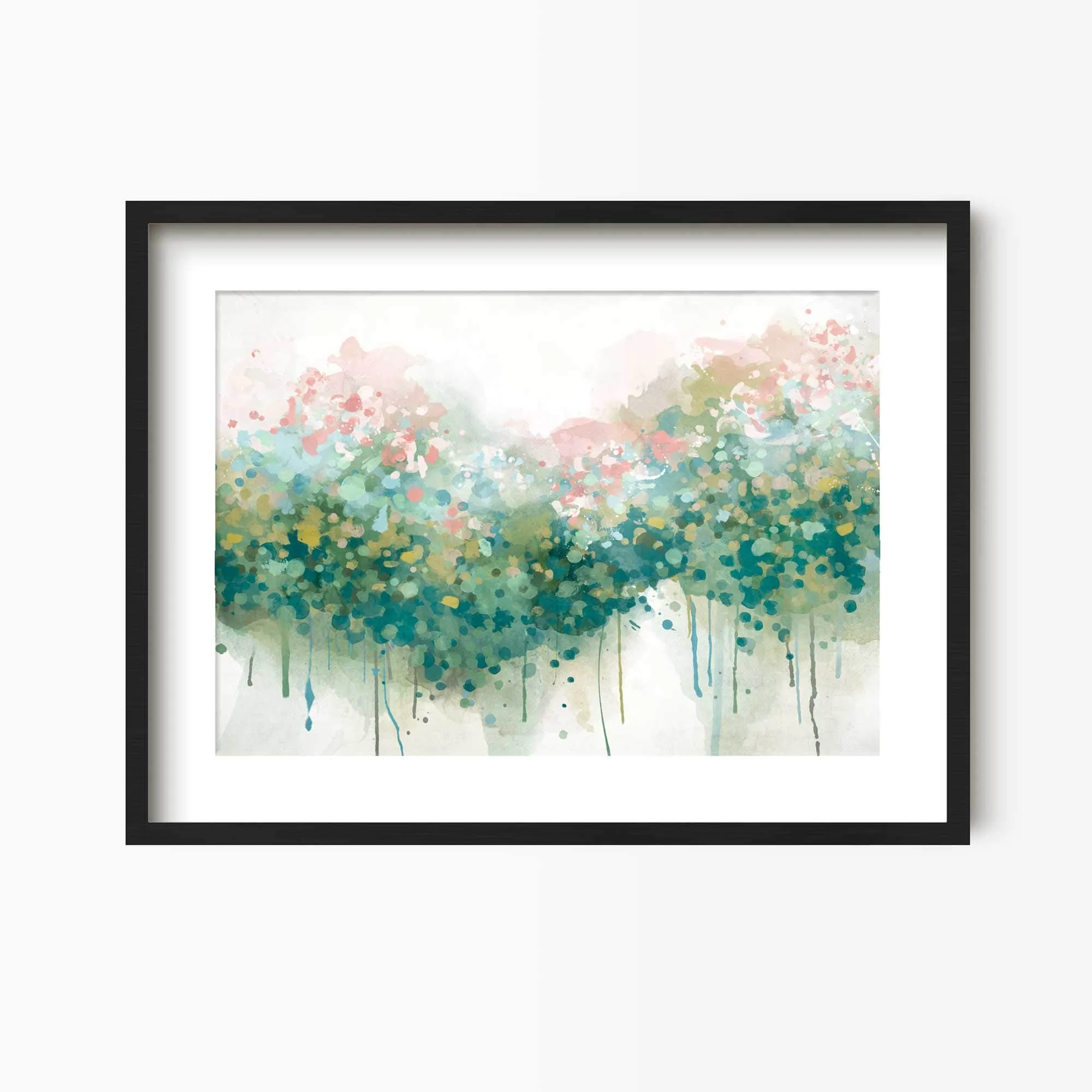 The Real Teal Abstract Floral Art Print