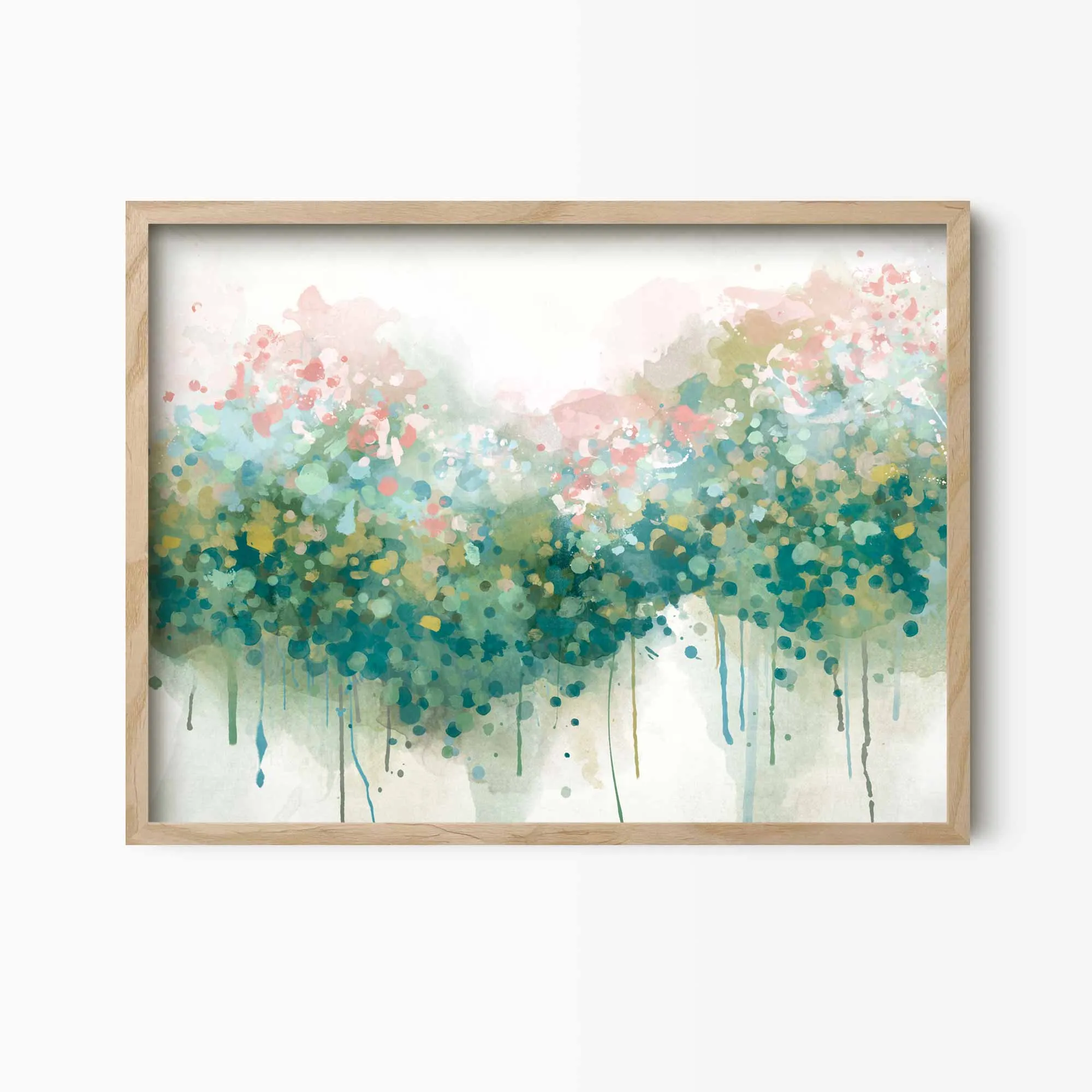 The Real Teal Abstract Floral Art Print