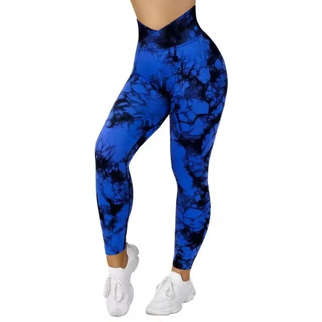Tie Dye Fitness Legging Woman Push Up Workout Sport Leggings Women Scrunch Butt Female Outfit Gym Seamless Yoga pants wholesale
