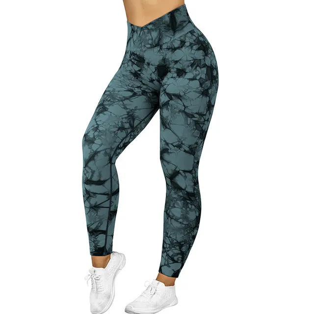Tie Dye Fitness Legging Woman Push Up Workout Sport Leggings Women Scrunch Butt Female Outfit Gym Seamless Yoga pants wholesale