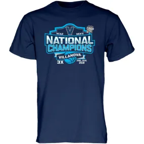 Villanova Wildcats 3-Time 2018 Men's Basketball National Champions T-Shirt