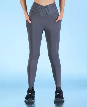 Women Cross Waist Mid Rise Leggings